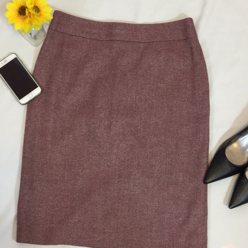 Brooks Brothers burgundy white wool cashmere skirt